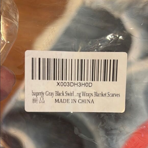 Abstract Red and Gray Blanket Scarf and/or Table Runner Appx 27"X72" - Picture 2 of 3